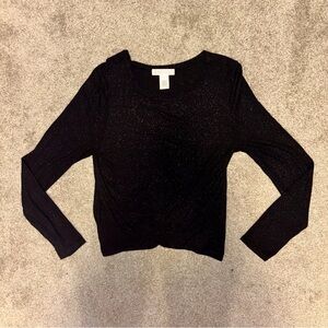 Black Sparkly Long Sleeve Top